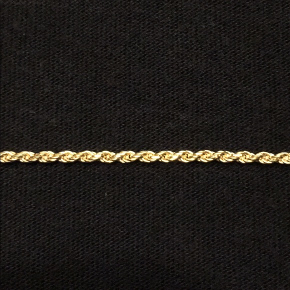 Gold Chain Rope Chain 2mm And Anchor Pendant - Picture 5 of 10